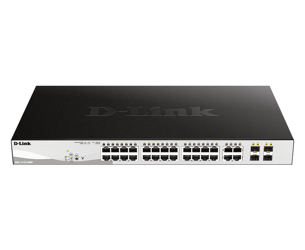 D-Link 28 портовый Gigabit Smart Managed PoE коммутатор DGS-1210-28MP