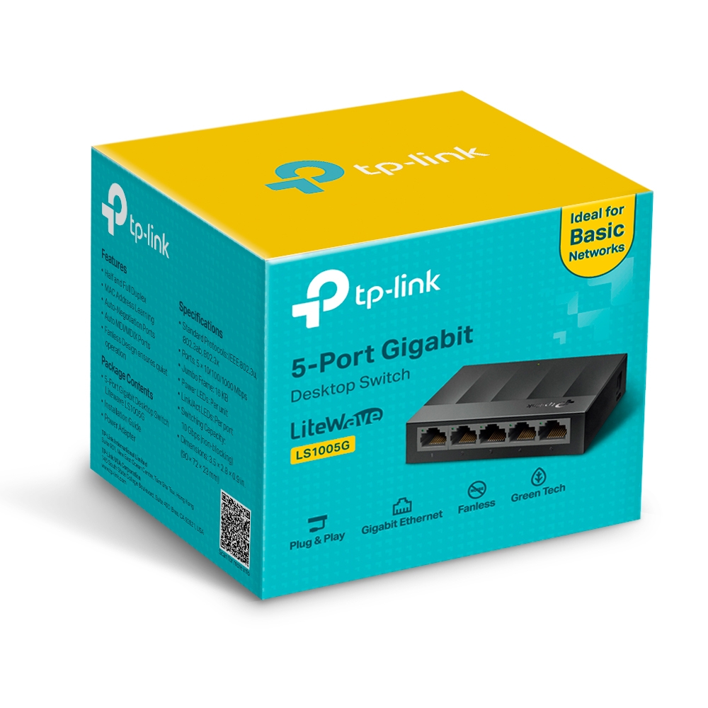 TP-Link 5 Port Gigabit Desktop Switch LS1005G
