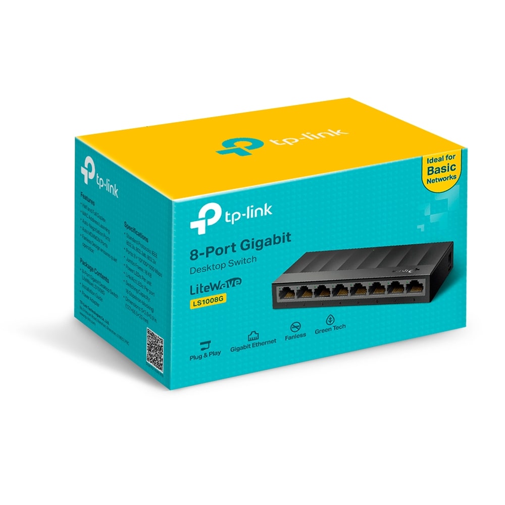 TP-Link 8 портовый Gigabit Desktop коммутатор LS1008G