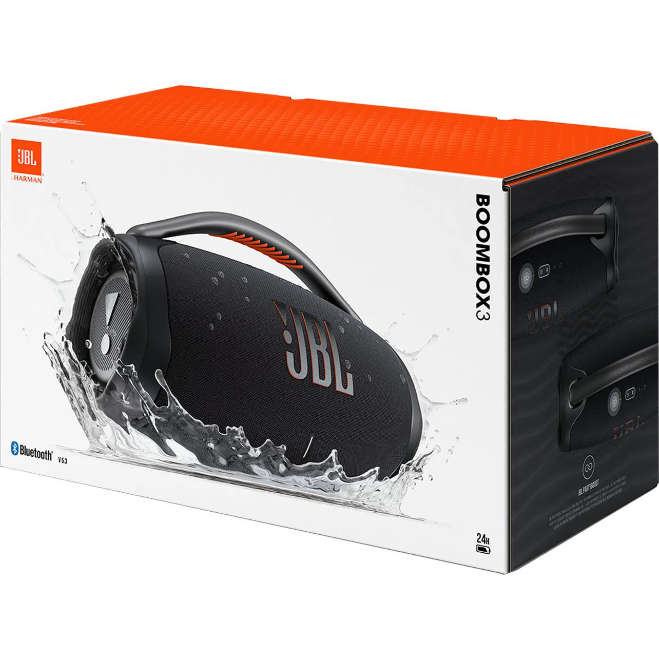 مكبر صوت محمول JBL Boombox 3 باللون الأسود (JBLBOOMBOX3BLKUK)