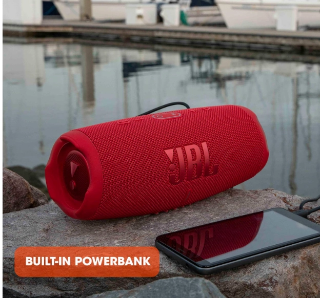 مكبر صوت محمول JBL Charge 5 باللون الأحمر (JBLCHARGE5RED)