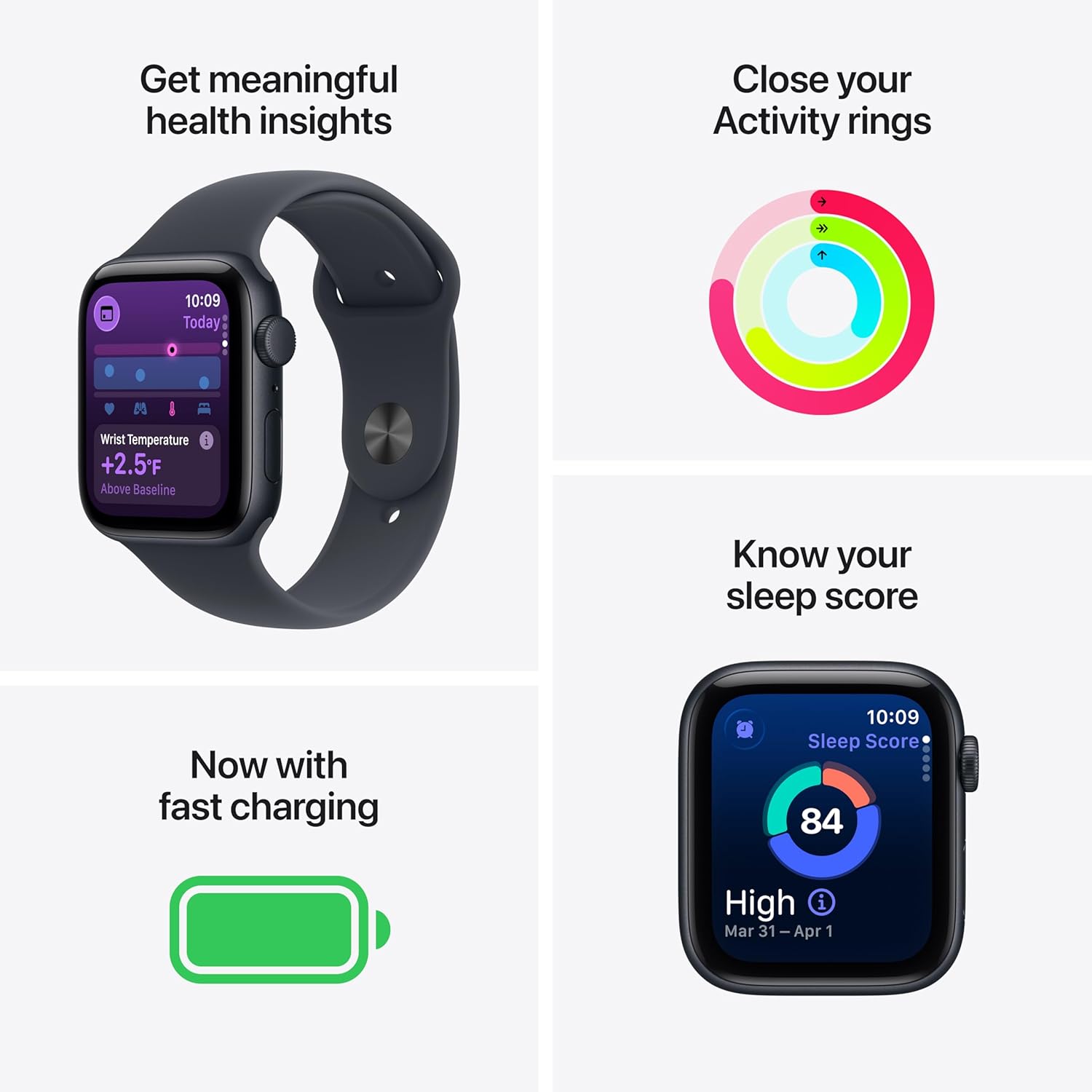 Apple Watch SE 3 GPS 40mm Midnight алюминиевый корпус с ремешком Midnight Sport (MEH94) S/M