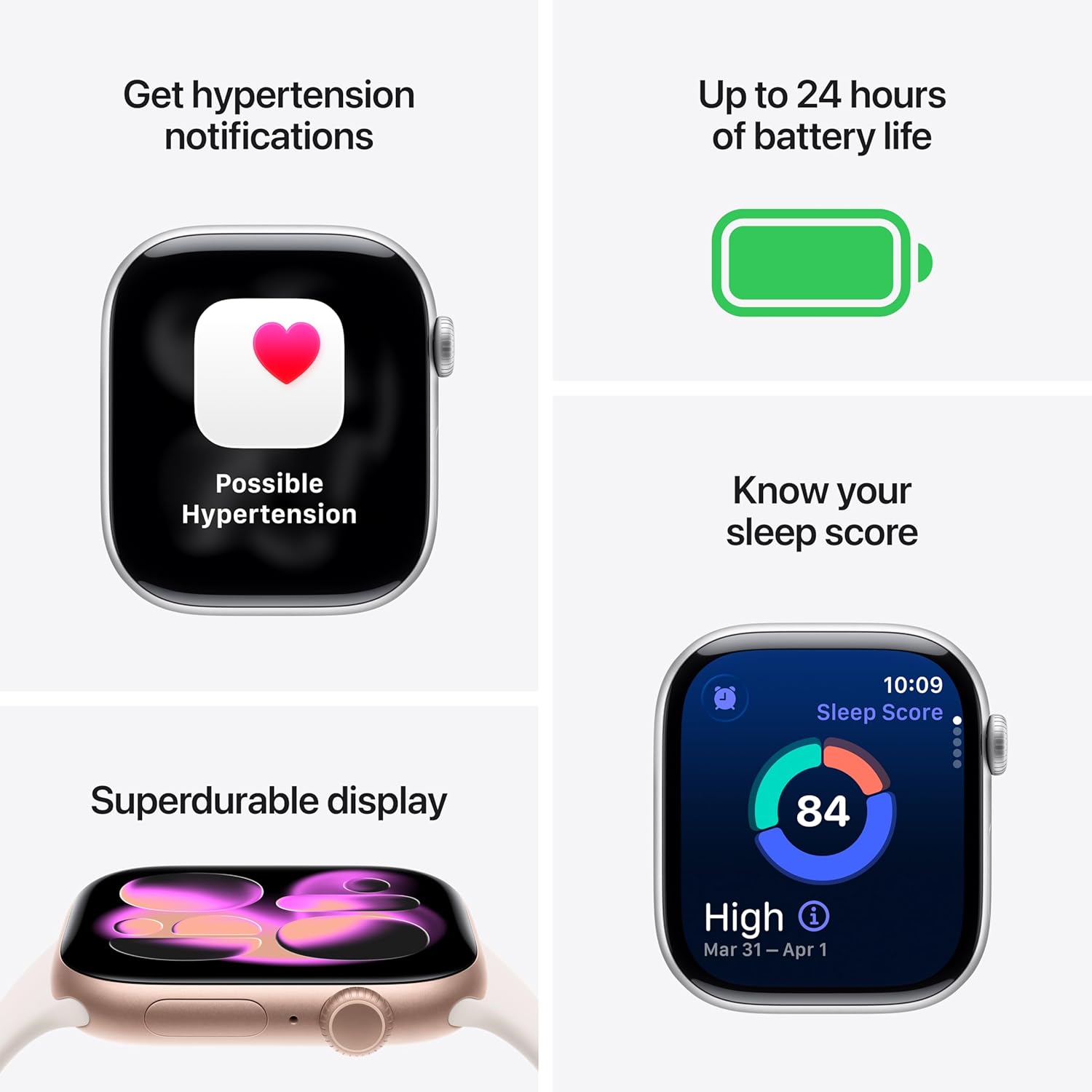 Apple Watch Series 11 GPS 46mm هيكل ألمنيوم Jet Black مع سوار Black Sport ‏(MEUW4) S/M