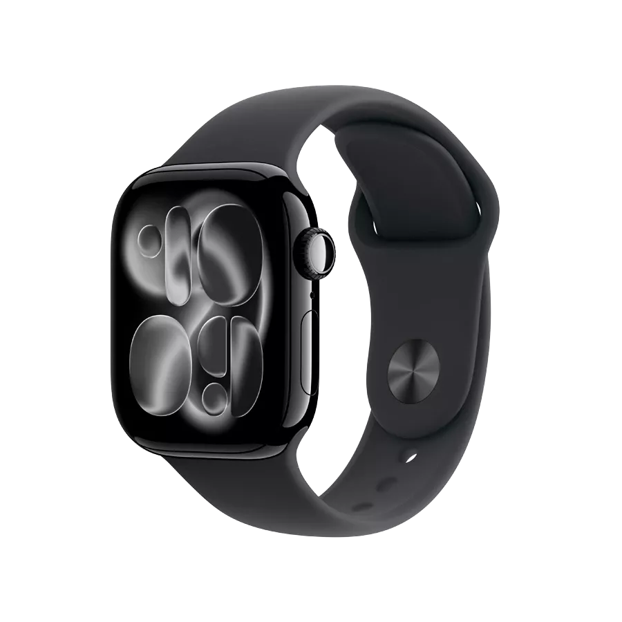 Apple Watch Series 11 GPS 46mm Jet Black алюминиевый корпус с ремешком Black Sport (MEUX4) M/L
