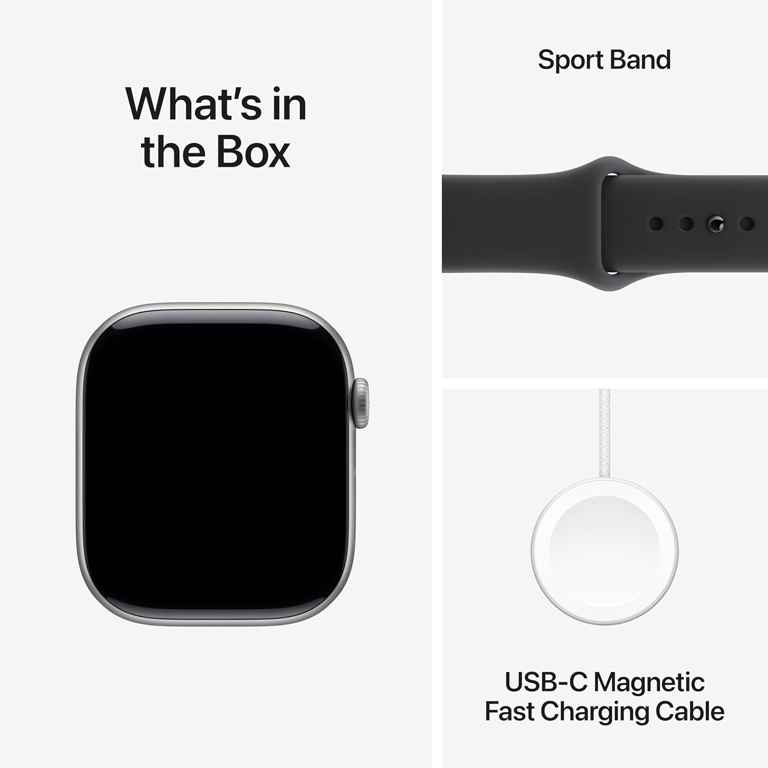 Apple Watch Series 11 GPS 46mm Space Grey алюминиевый корпус с ремешком Black Sport (MEV44) M/L