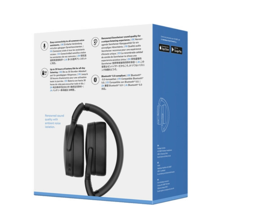 سماعة رأس لاسلكية Sennheiser HD 350BT باللون الأسود (508384)