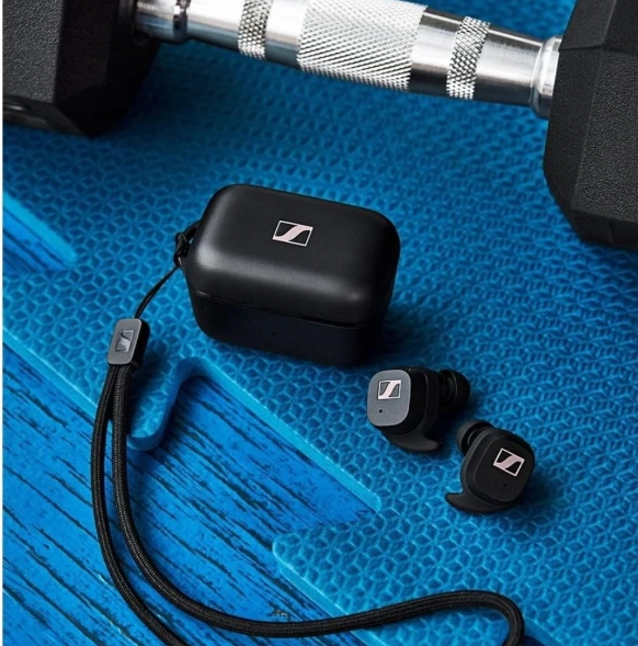 سماعات أذن لاسلكية Sennheiser True Wireless Sports باللون الأسود (509299)
