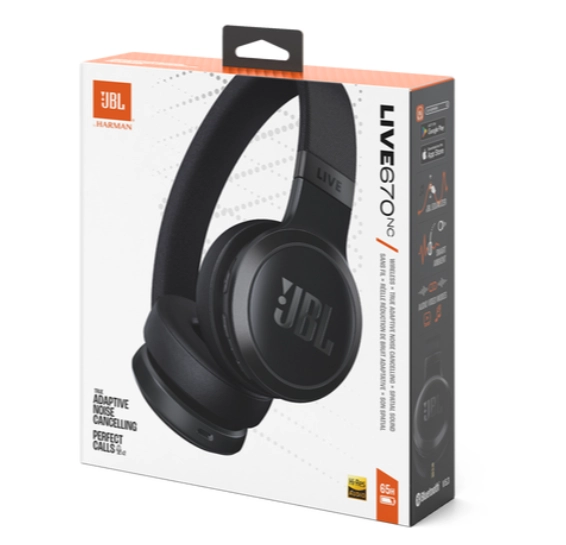 سماعات أذن لاسلكية JBL Live 670NC باللون الأسود