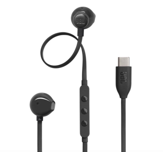 سماعات أذن سلكية داخل الأذن JBL T305C باللون الأسود