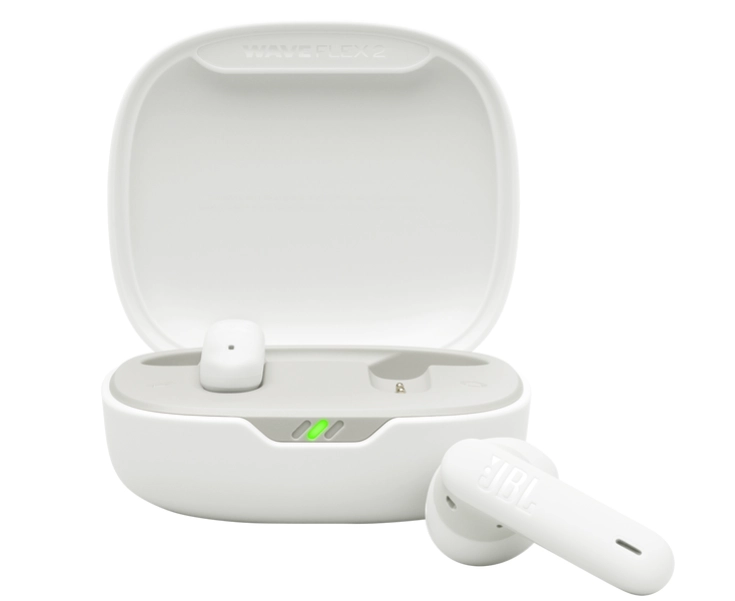 سماعات أذن لاسلكية JBL Wave Flex 2 باللون الأبيض