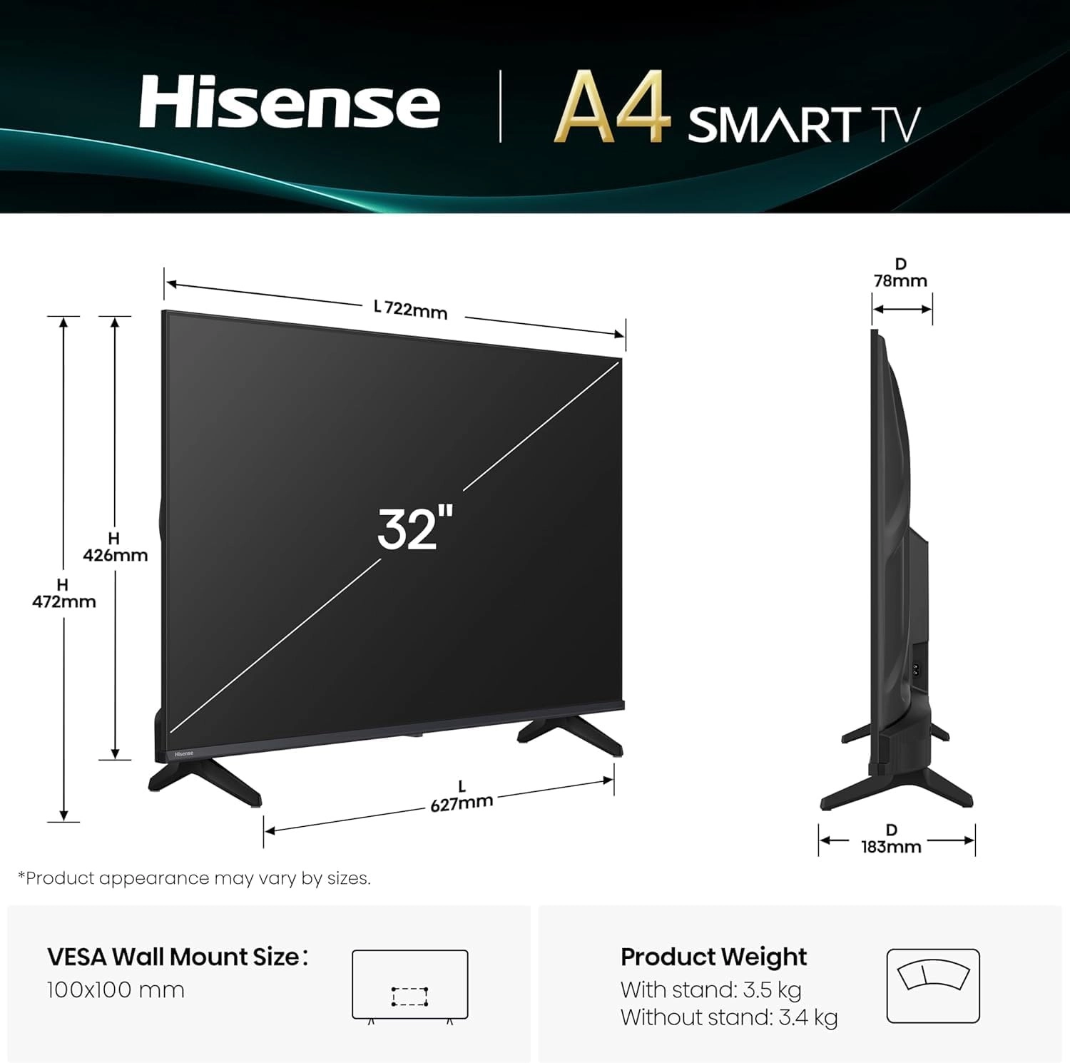 Смарт-телевизор Hisense 32 дюйма LED VIDAA