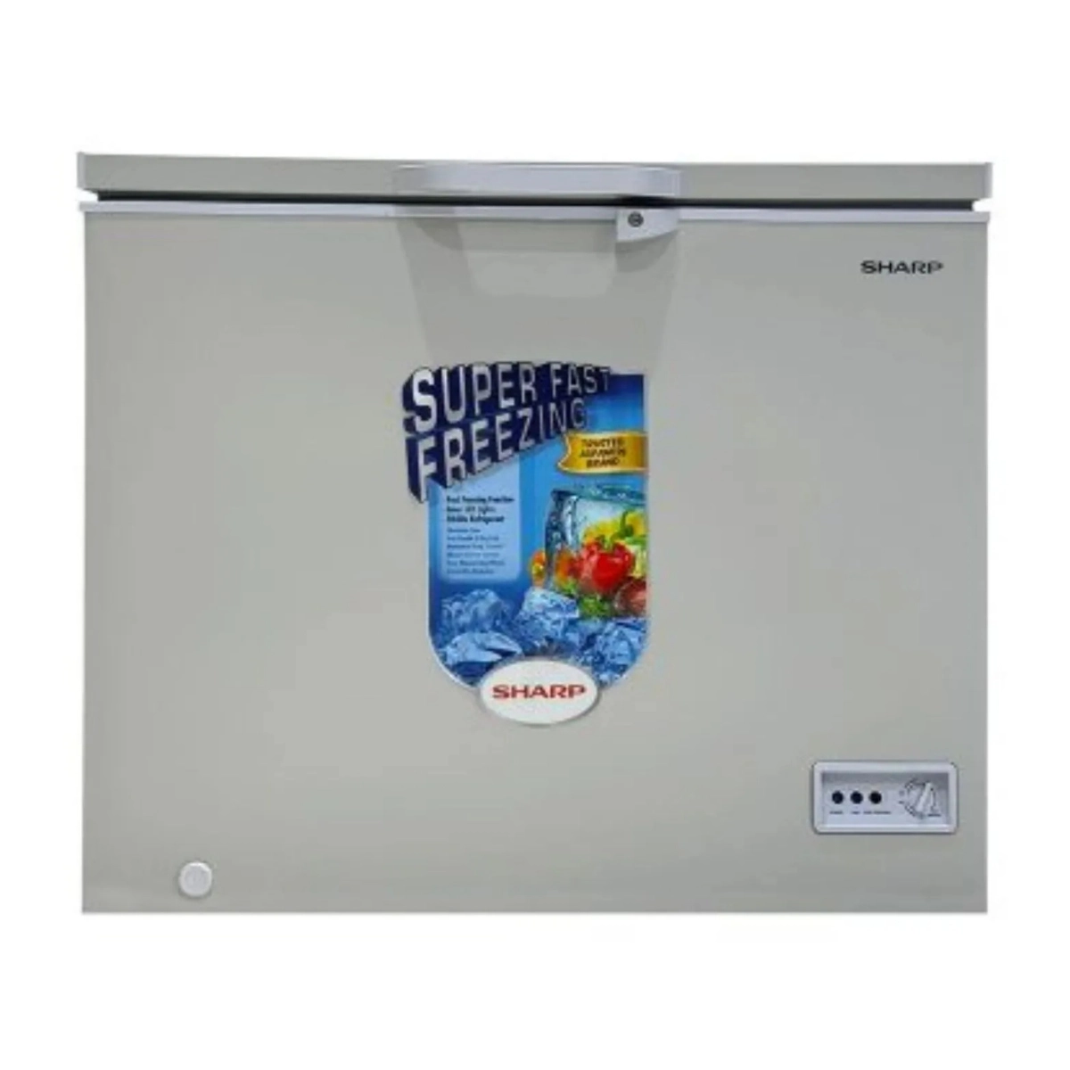 Морозильный ларь Sharp 250 л, серебристый (с LED подсветкой)
