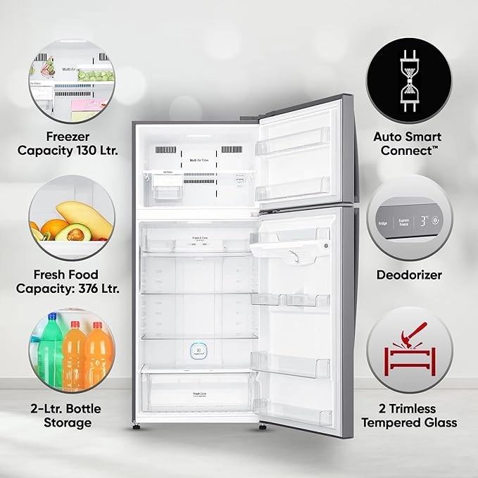 Холодильник LG GN-H702HMHL 506 л, серебристый
