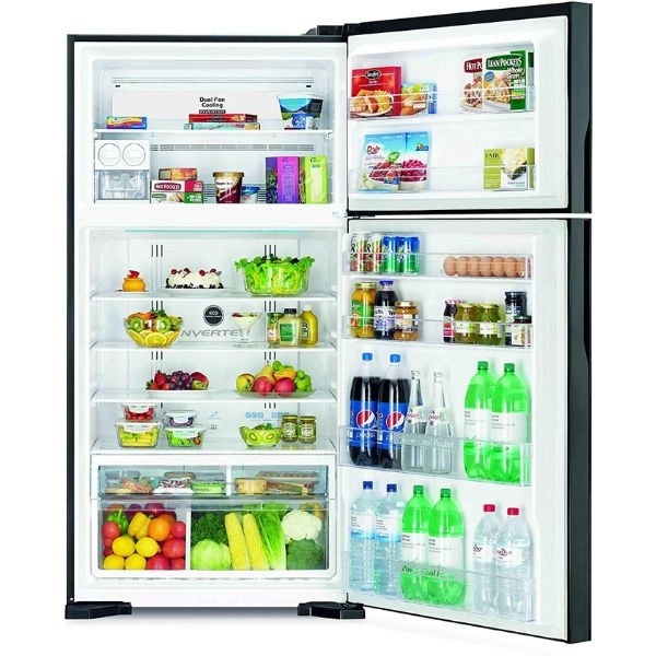 ثلاجة هيتاشي French Door سعة 820L ستانلس أسود (RV820PUK1K)