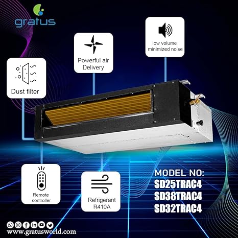 مكيف Gratus 22500 BTU دكت T3 & T4 SD25TRAC4