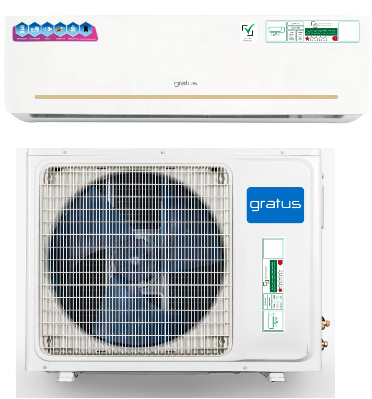 مكيف Gratus 24000 BTU R410a GSAC24TPC