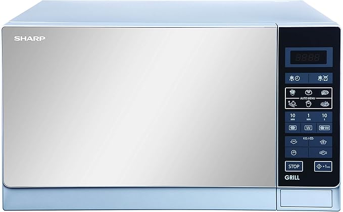 Sharp ميكروويف 25 لتر شواية زجاج مرآة فضي