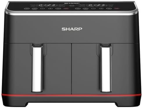 Sharp Аэрофритюрница 1800W 8L Двойная Корзина Черный