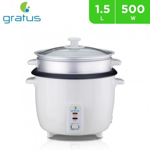 Gratus 2-in-1 Rice Cooker 1.5L Cook & Keep Warm (GRC15500GBC)