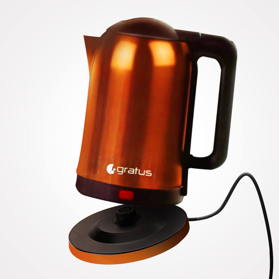 Gratus Copper-Coated Stainless Steel Kettle 2L 360° Cordless (GLK2098BC)