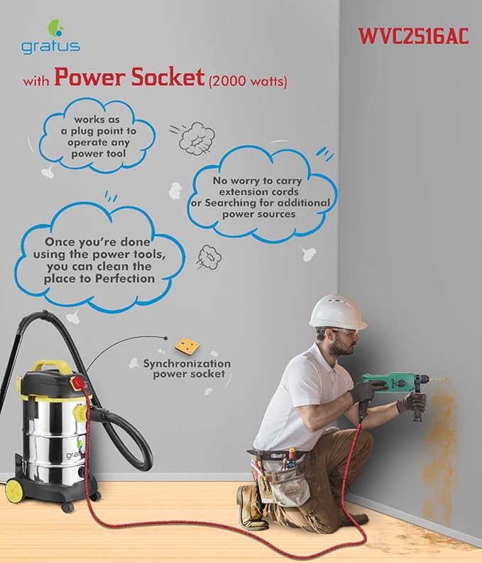 مكنسة جراتوس رطب وجاف 30L (GV818R25)