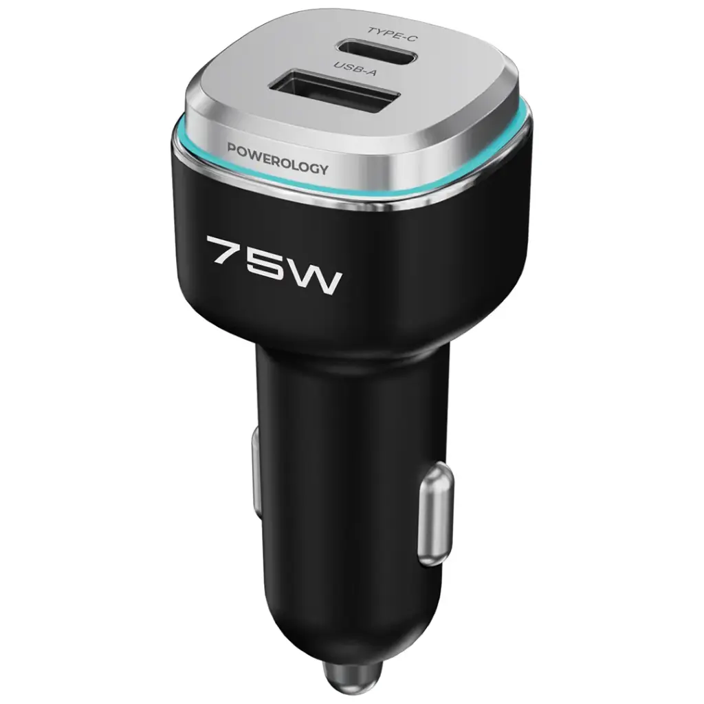 Автомобильное зарядное устройство Powerology 75W Dual-Port Type-C