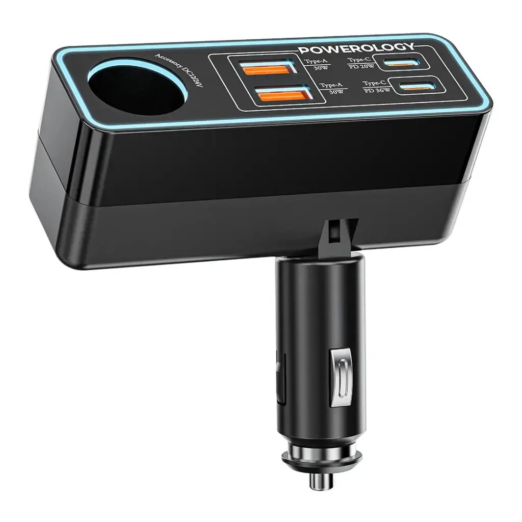 Powerology Brio 125W Multi-Port Car Charger