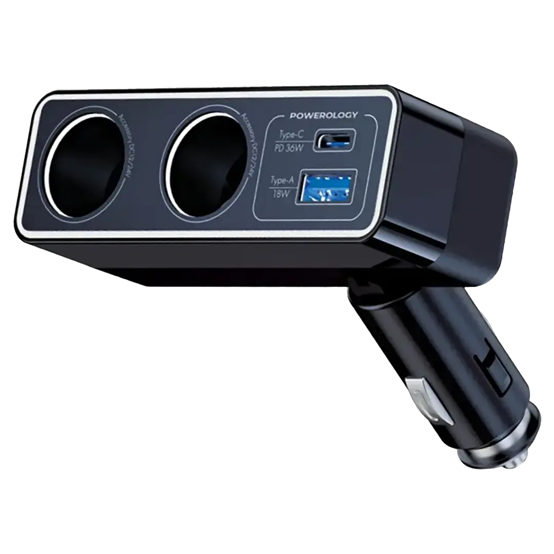 Powerology Brio 54W Multi-Port Car Charger