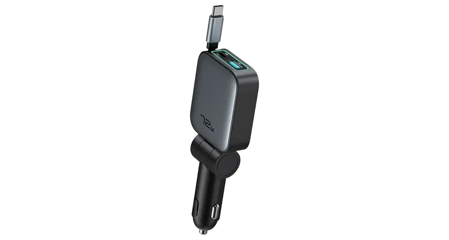 Автомобильное зарядное устройство Green Lion Retractable 72W PD 45W