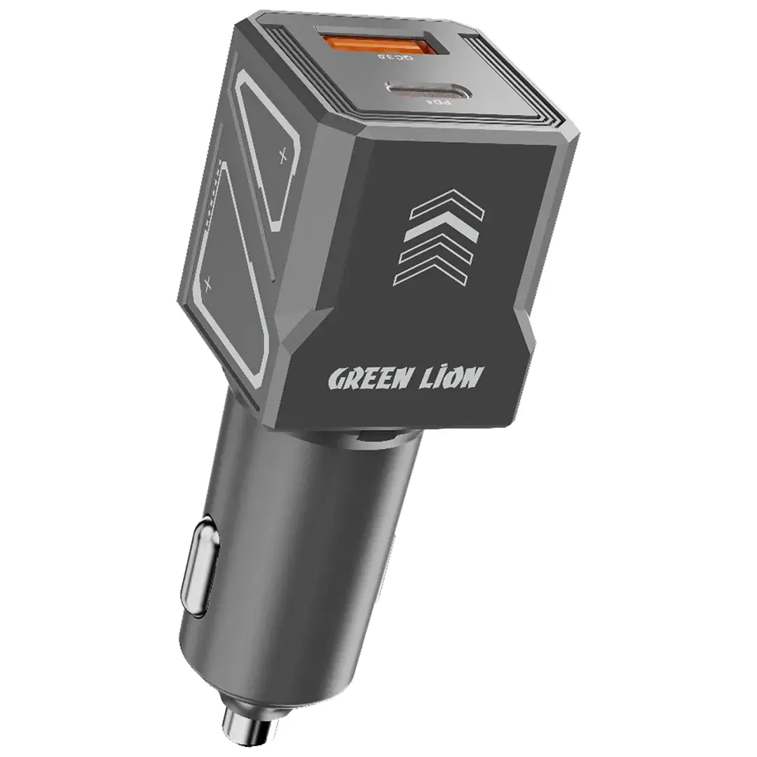 Green Lion Dual Volt Car Charger PD+QC 60W C to L 1m Cable