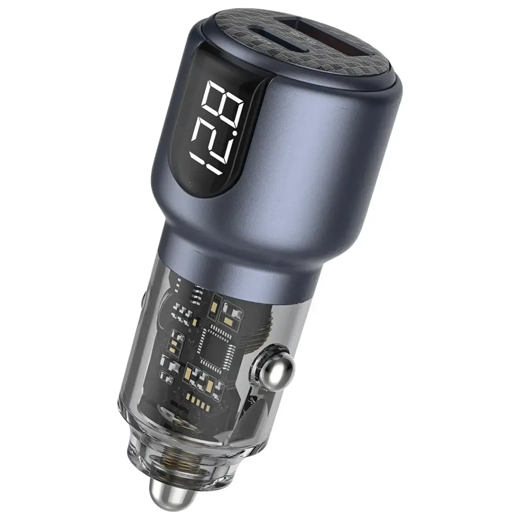 Green Lion Dual Port Car Charger PD+QC 75W C to C 1m Cable