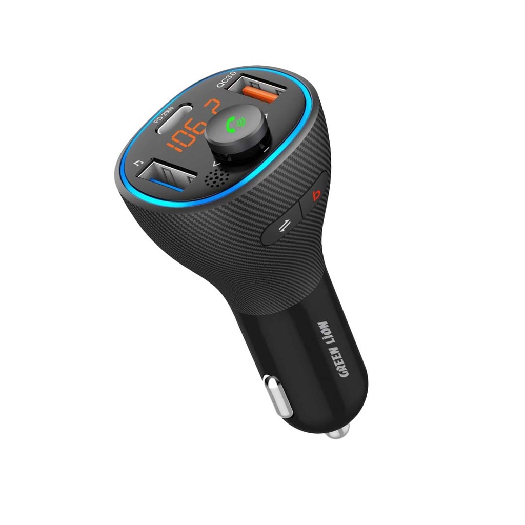Green Lion Wireless Hands-Free Car Kit with Built-In FM Transmitter 38W