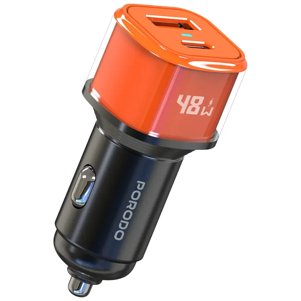 Porodo 48W Averin Multi-Port Car Charger Aluminum Alloy Housing