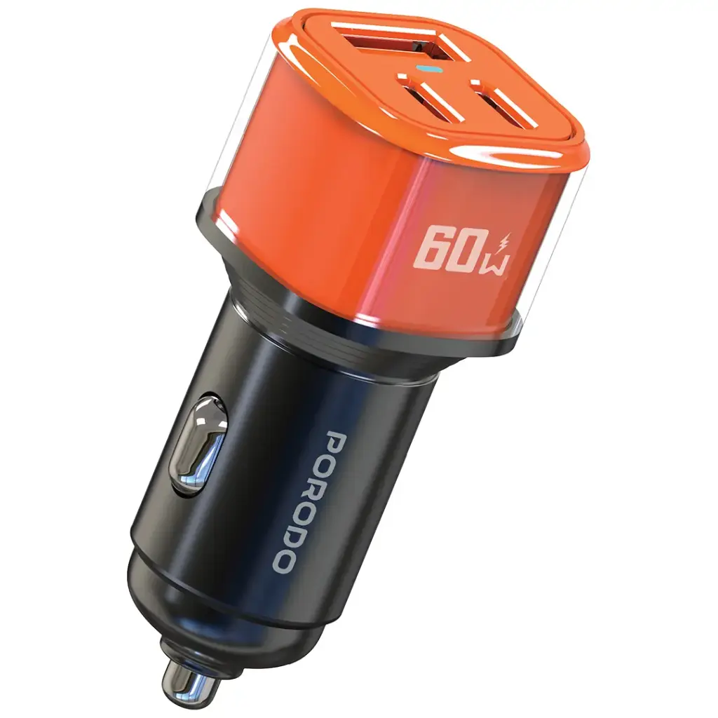 Porodo 60W Averin Multi-Port Car Charger Aluminum Alloy Housing