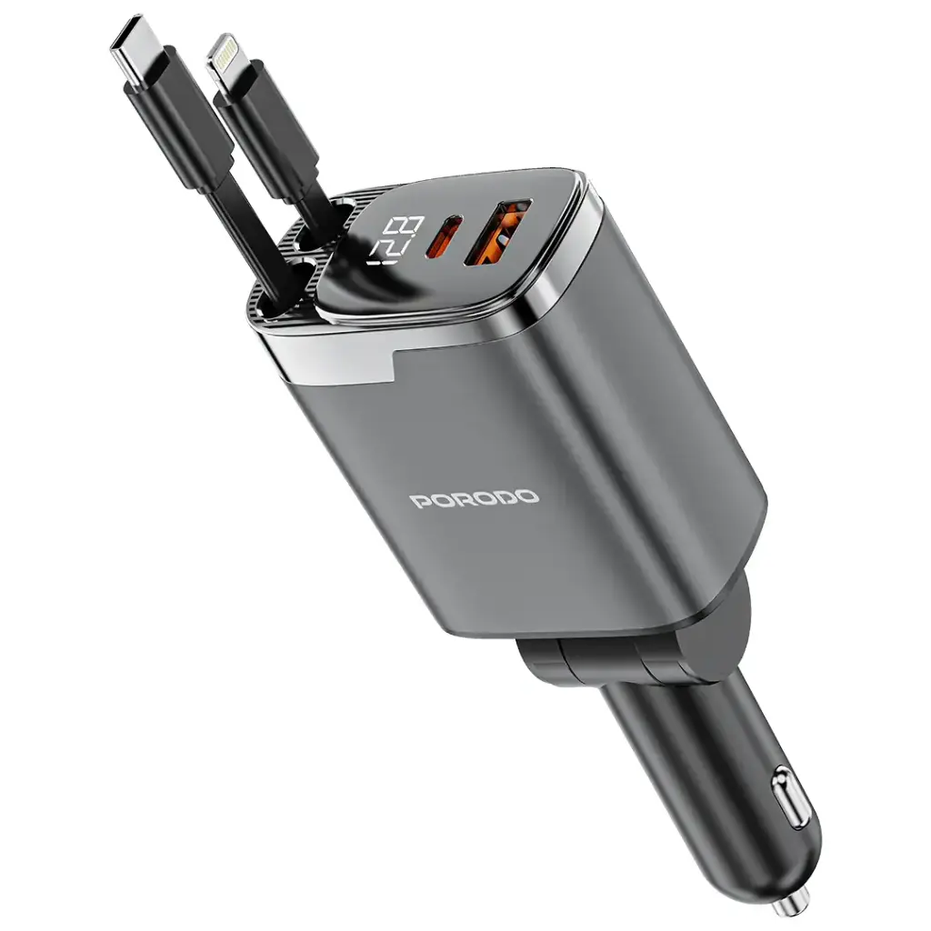 Porodo 111W Car Charger Lightning & Type-C