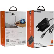 Porodo شاحن ZENTRIX GaN 35W مع كابل USB-C مضفّر 1.5م