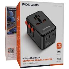 Porodo موزع USB بسرعة 5Gbps مع محول سفر عالمي