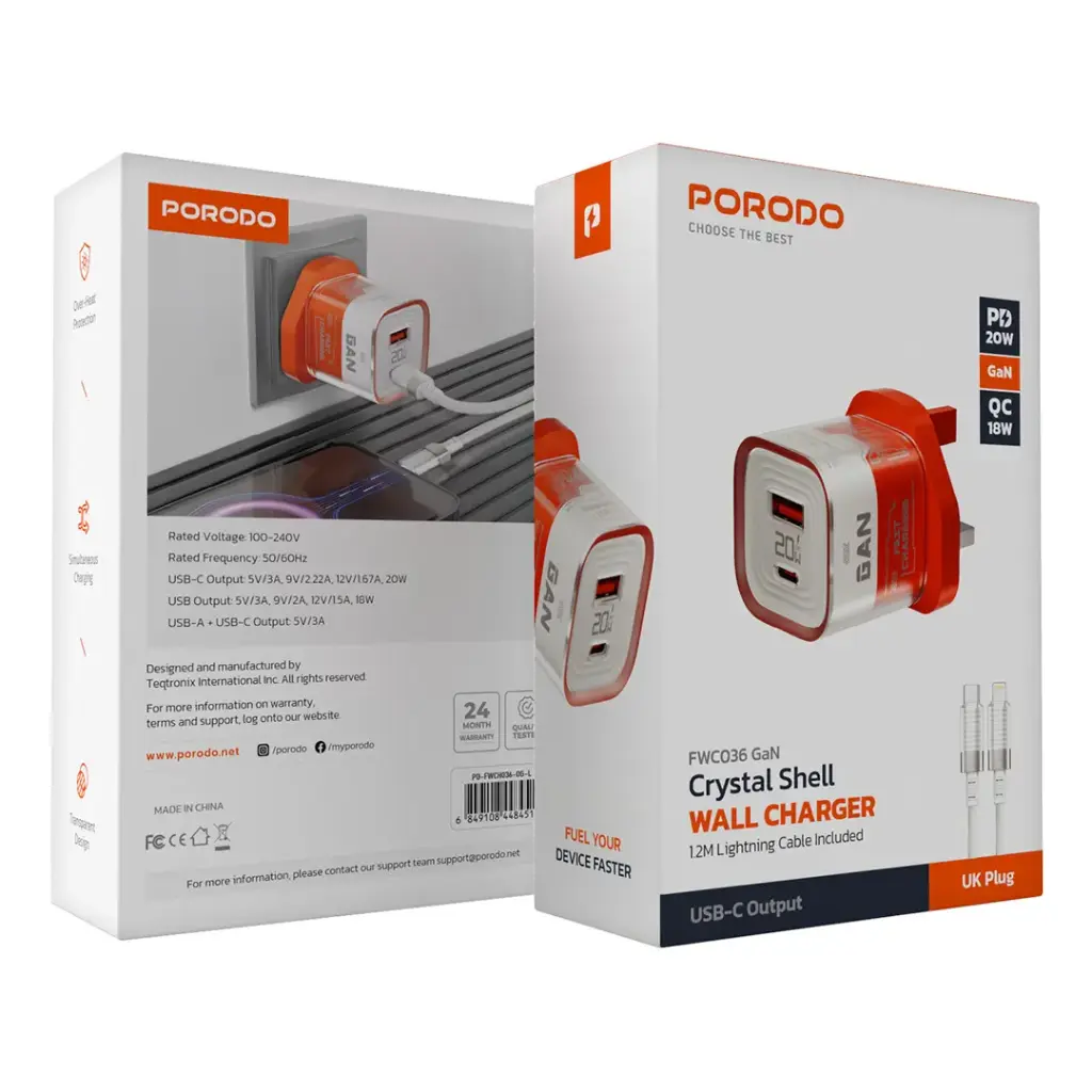 Porodo شاحن GaN USB-C PD UK