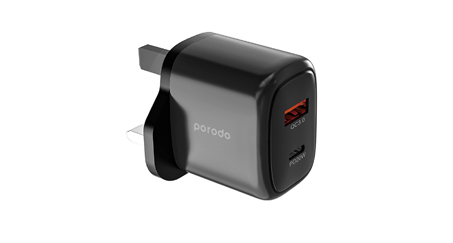 Porodo شاحن سريع ثنائي المخرج USB-C PD و USB-A QC