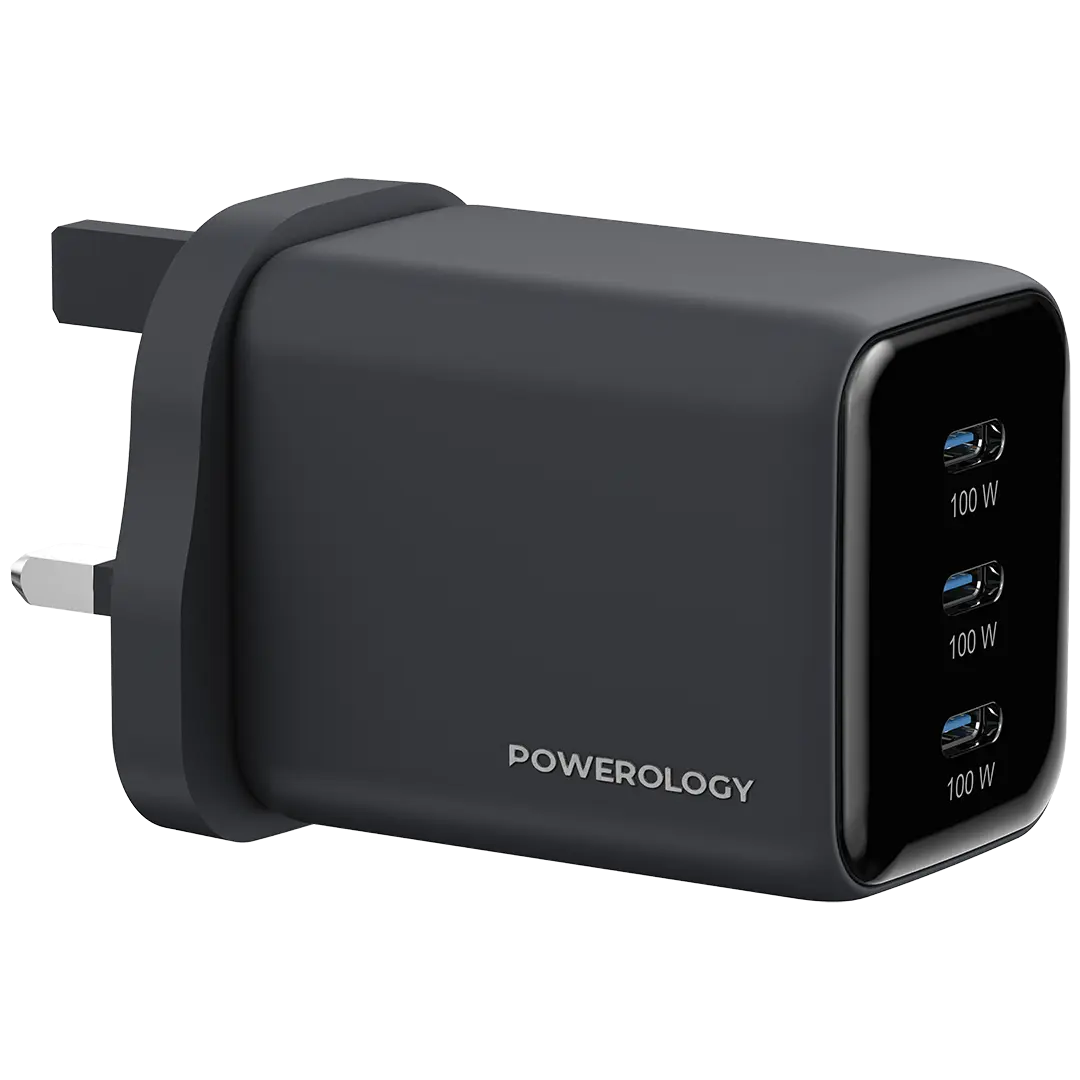 شاحن حائط Powerology Volt-X 100W Multi-Port GaN
