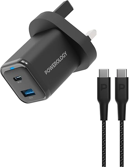 شاحن Powerology Dual Port فائق الصغر سريع الشحن