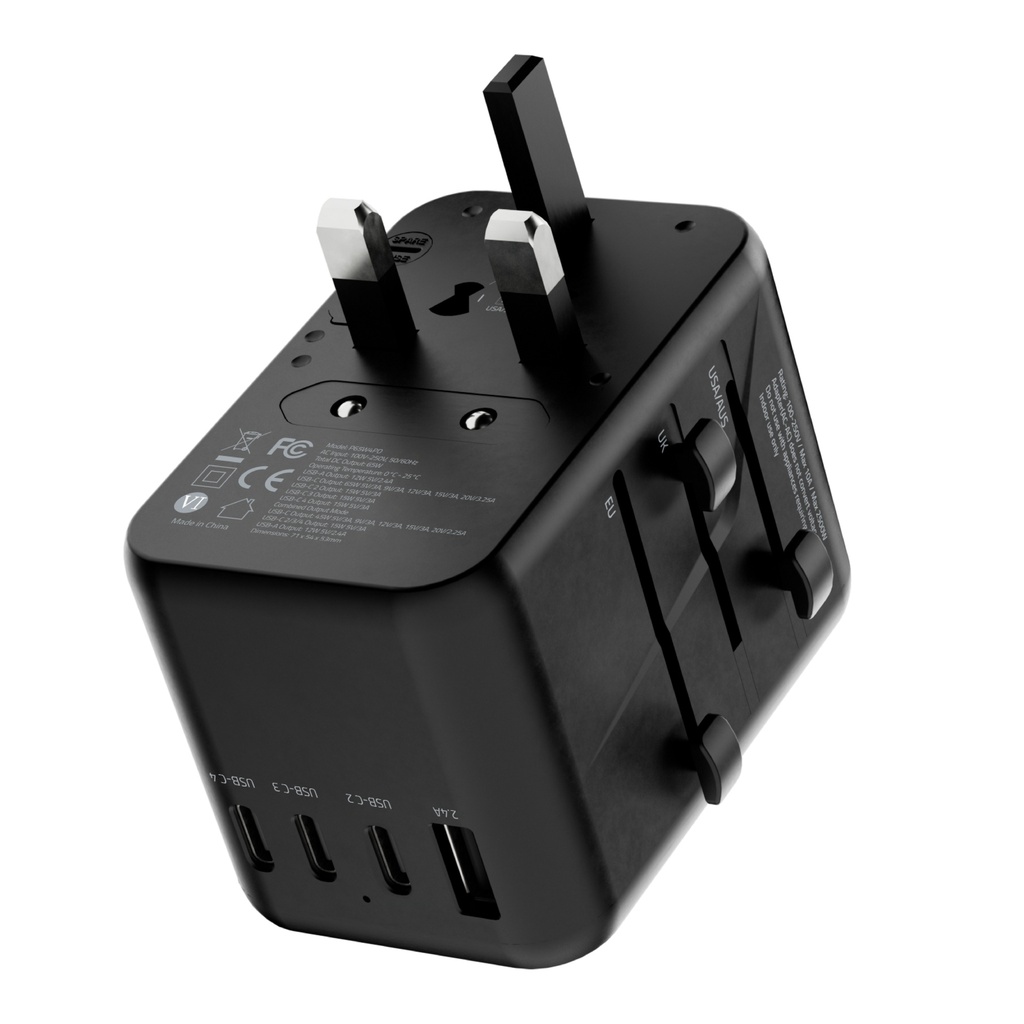 Powerology универсальный travel-адаптер с 4x Type-C