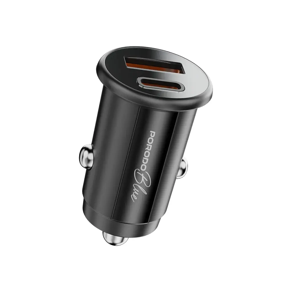 Porodo Blue Dual Port 30W автомобильное зарядное устройство (PB-FWCH037-BK)