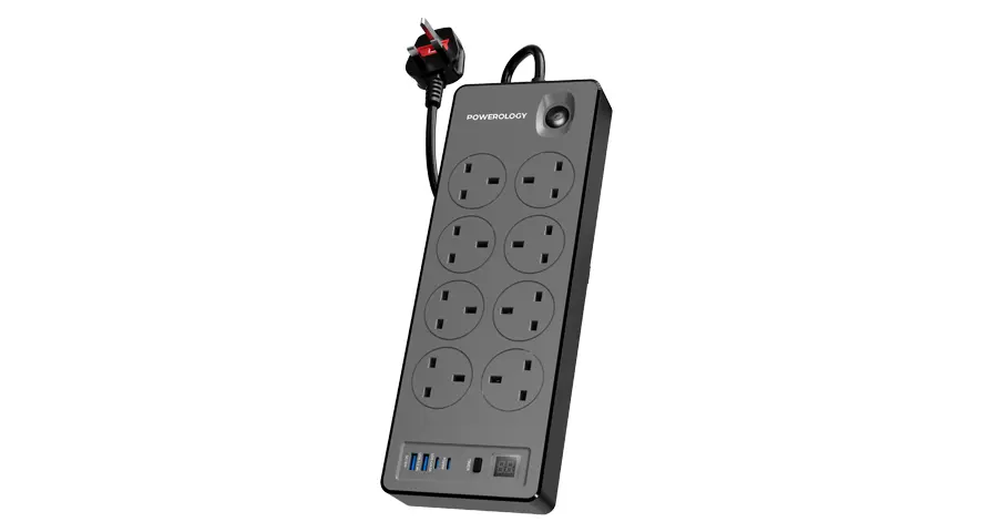 Powerology مشترك كهربائي 8 AC بقدرة 2990W مع PD 20W