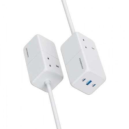 Powerology مشترك كهربائي 65W بمقبسين كهربائيين