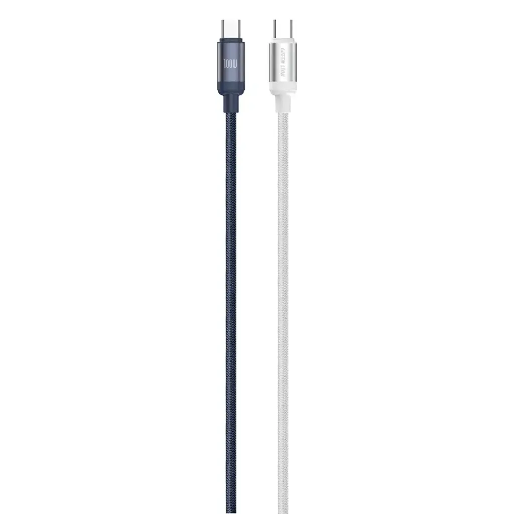 كابل Green Lion 100 واط DUO Color مضفر USB-C إلى USB-C بطول 1 متر