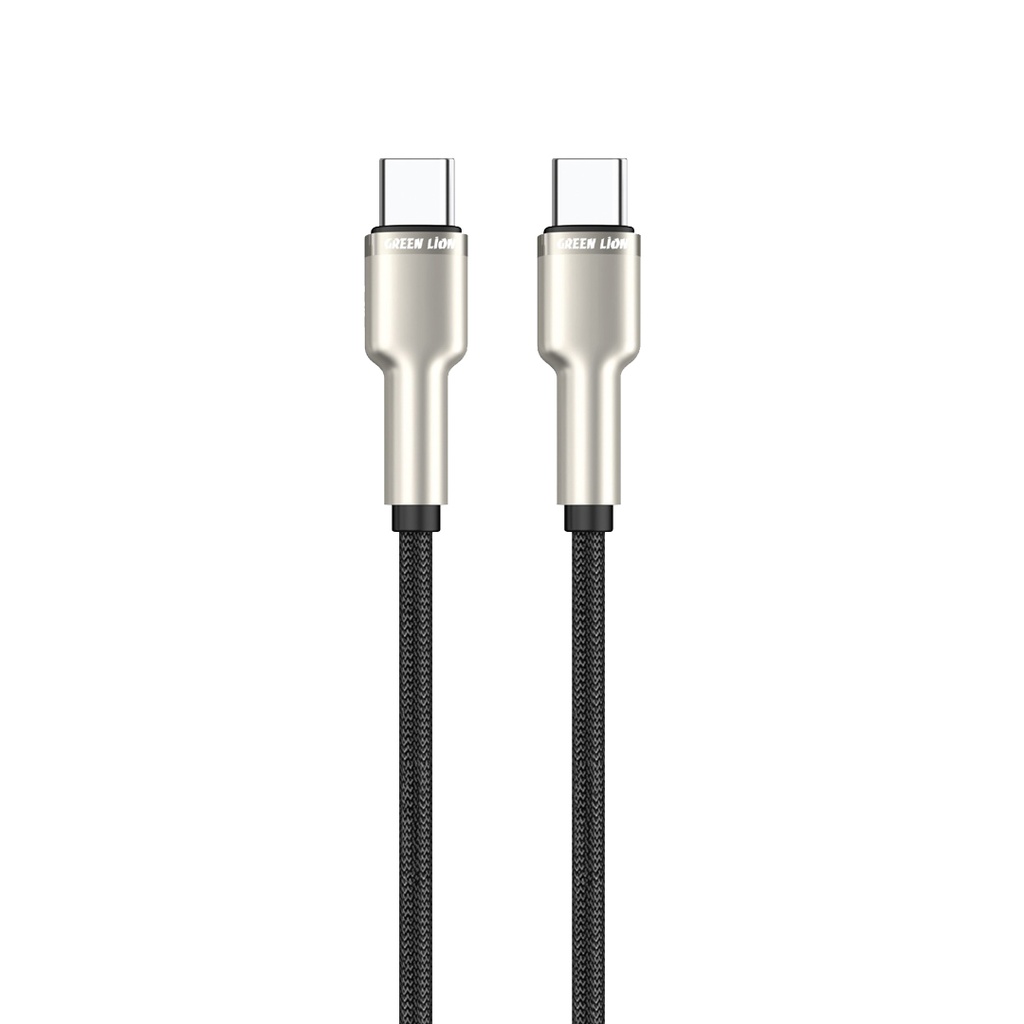 كابل Green Lion Zinc Alloy USB-C إلى USB-C مضفر 60 واط