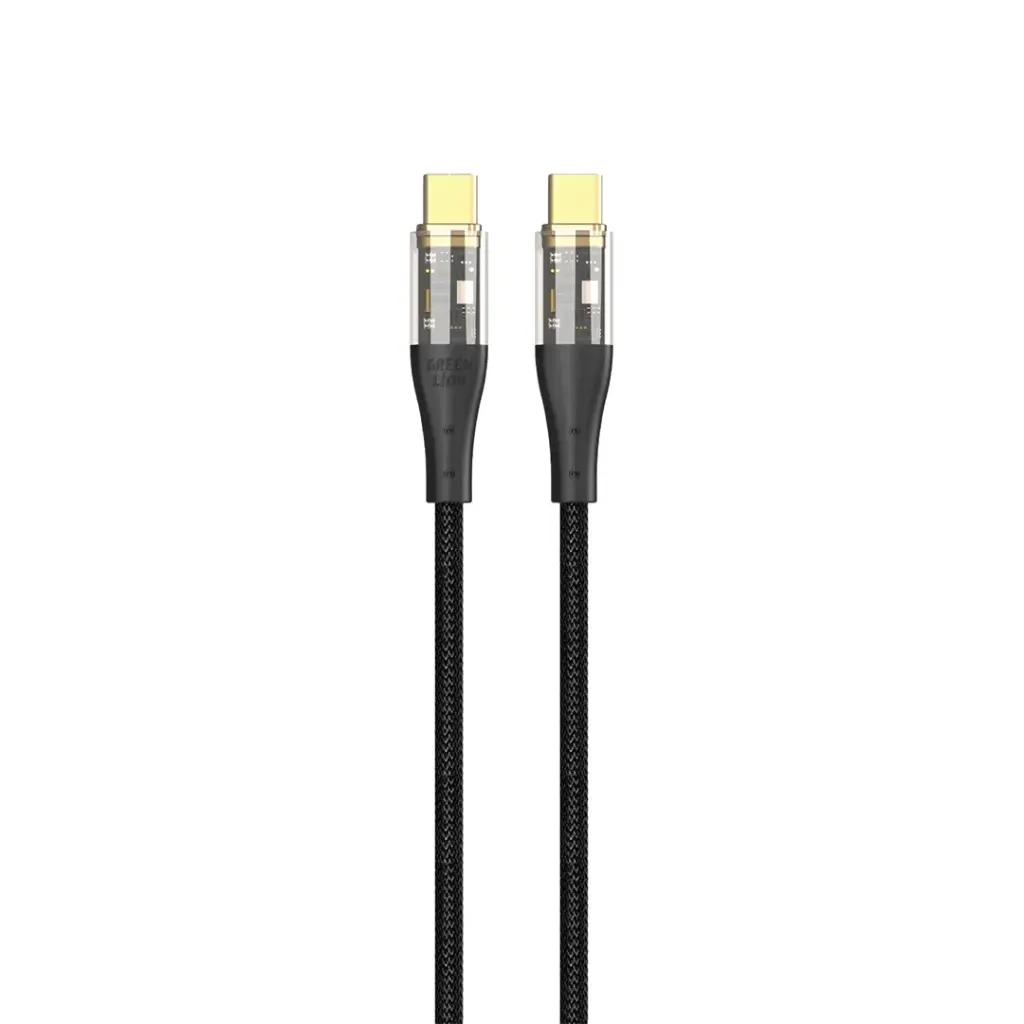 كابل Green Lion الشفاف USB-C إلى USB-C مضفر