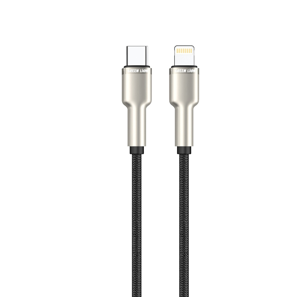 كابل Green Lion USB-C إلى Lightning مضفر Zinc Alloy
