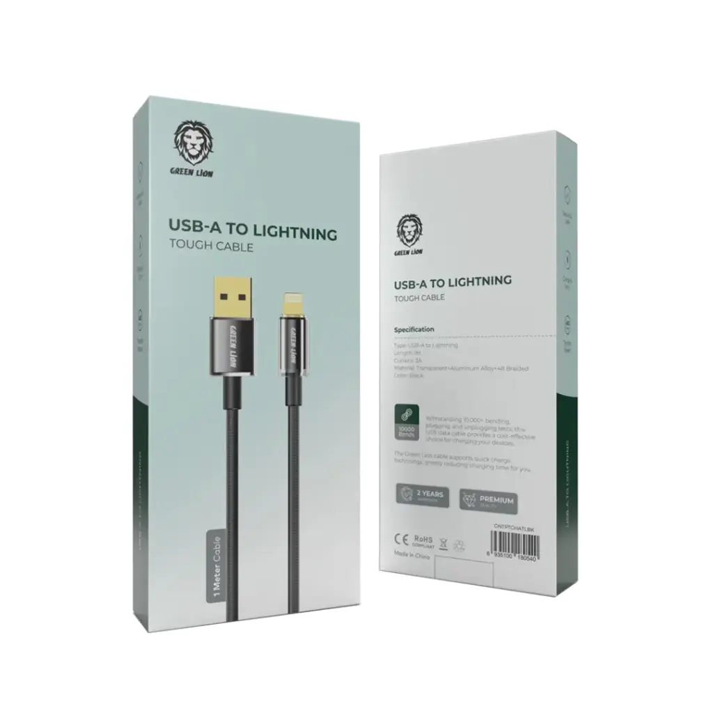 كابل Green Lion USB-A إلى Lightning Tough بطول 1 متر